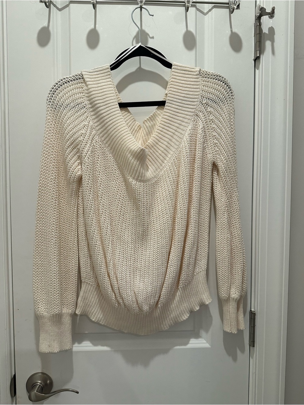 Cozy Cream V-Neck Knit Sweater